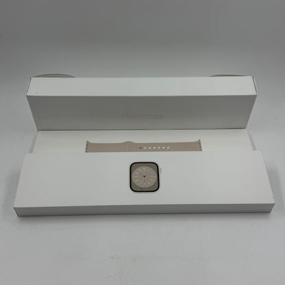 GPS Only Apple Watch Series 8 45MM Starlight Aluminum Sports Band MNUP3LL/A