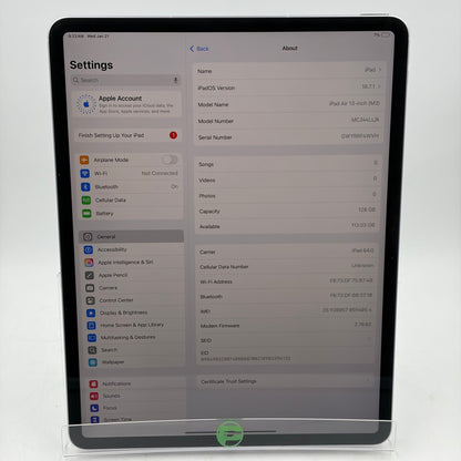 Unlocked Apple iPad Air 13" M3 128GB Purple MCJ44LL/A