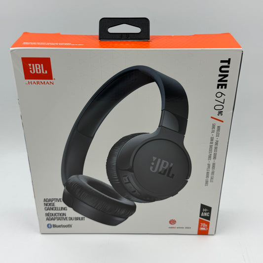 New JBL Tune 670NC Wireless Over-Ear Bluetooth Headphones Black JBL670NCBLKAM