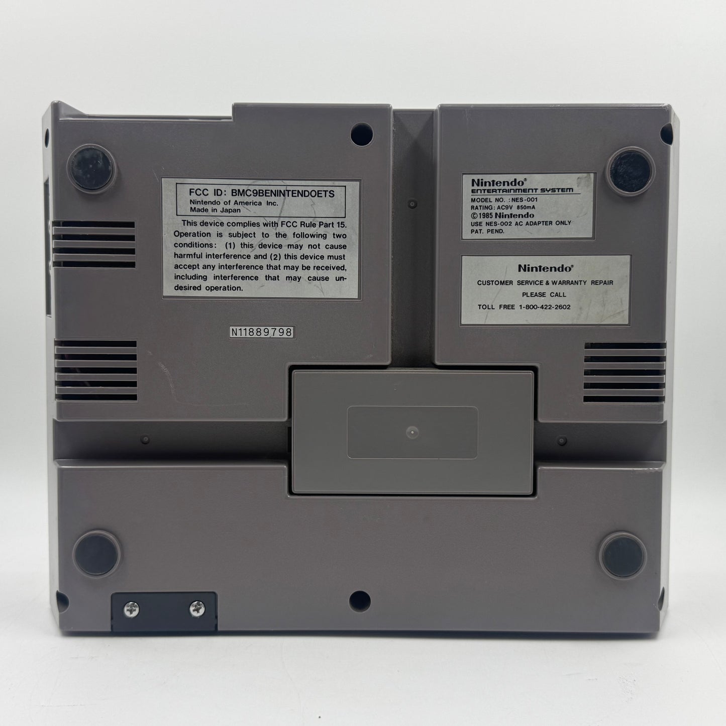 Nintendo Entertainment System NES Video Game Console Gray