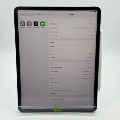 Unlocked Apple iPad Pro 12.9" 6th Gen 128GB 18.5 Space Gray MP5X3LL/A