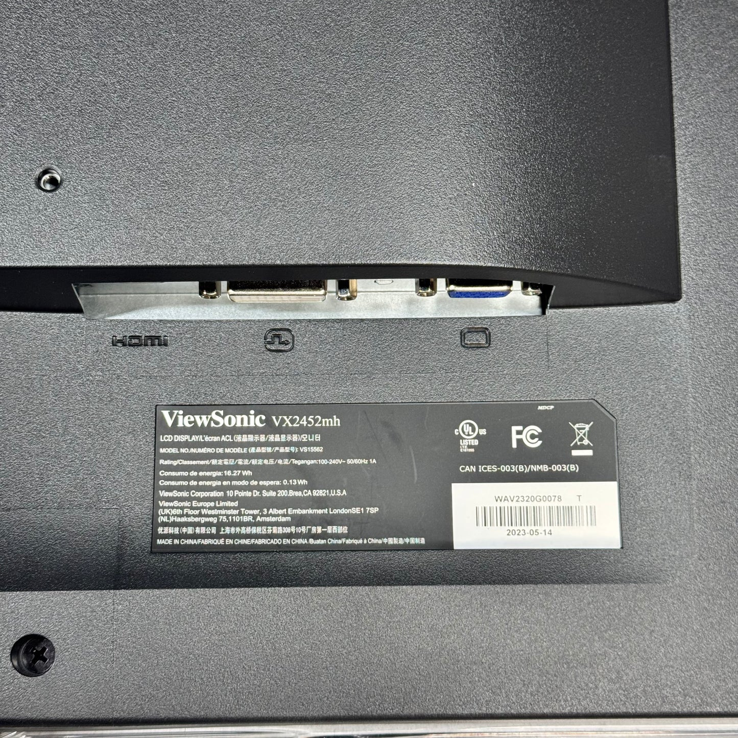 ViewSonic Full HD Widescreen LCD Monitor VX2452MH