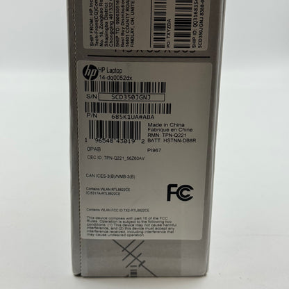 New HP Laptop 14-DQ0052DX 14" Celeron N4120 1.1GHz 4GB RAM 64GB eMMC