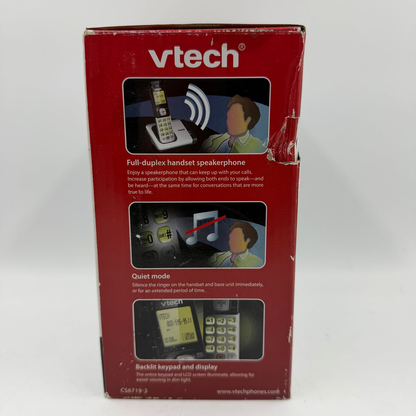New Vtech 2 Handset Cordless Phone System Wired CS6719-2