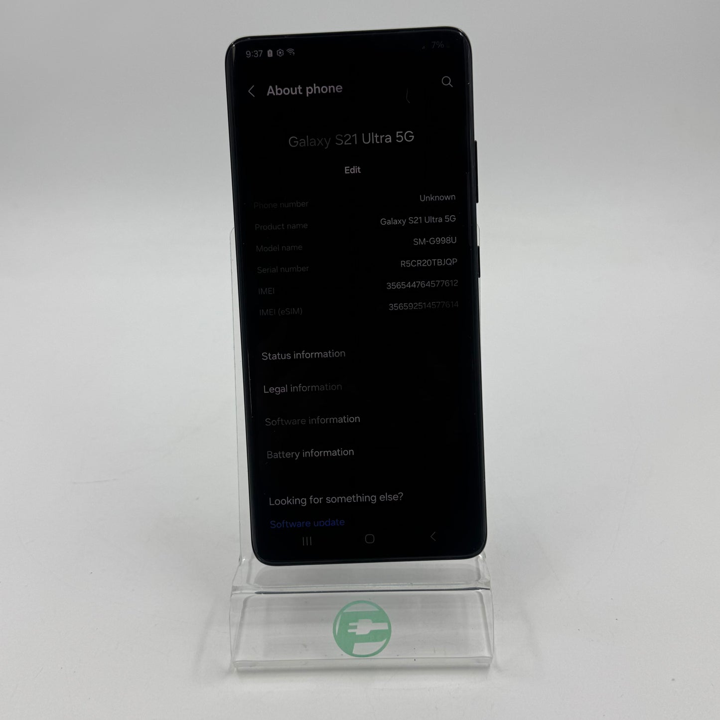 Unlocked Samsung Galaxy S21 Ultra 5G 4GB RAM 128GB SM-G998U Absolute Black