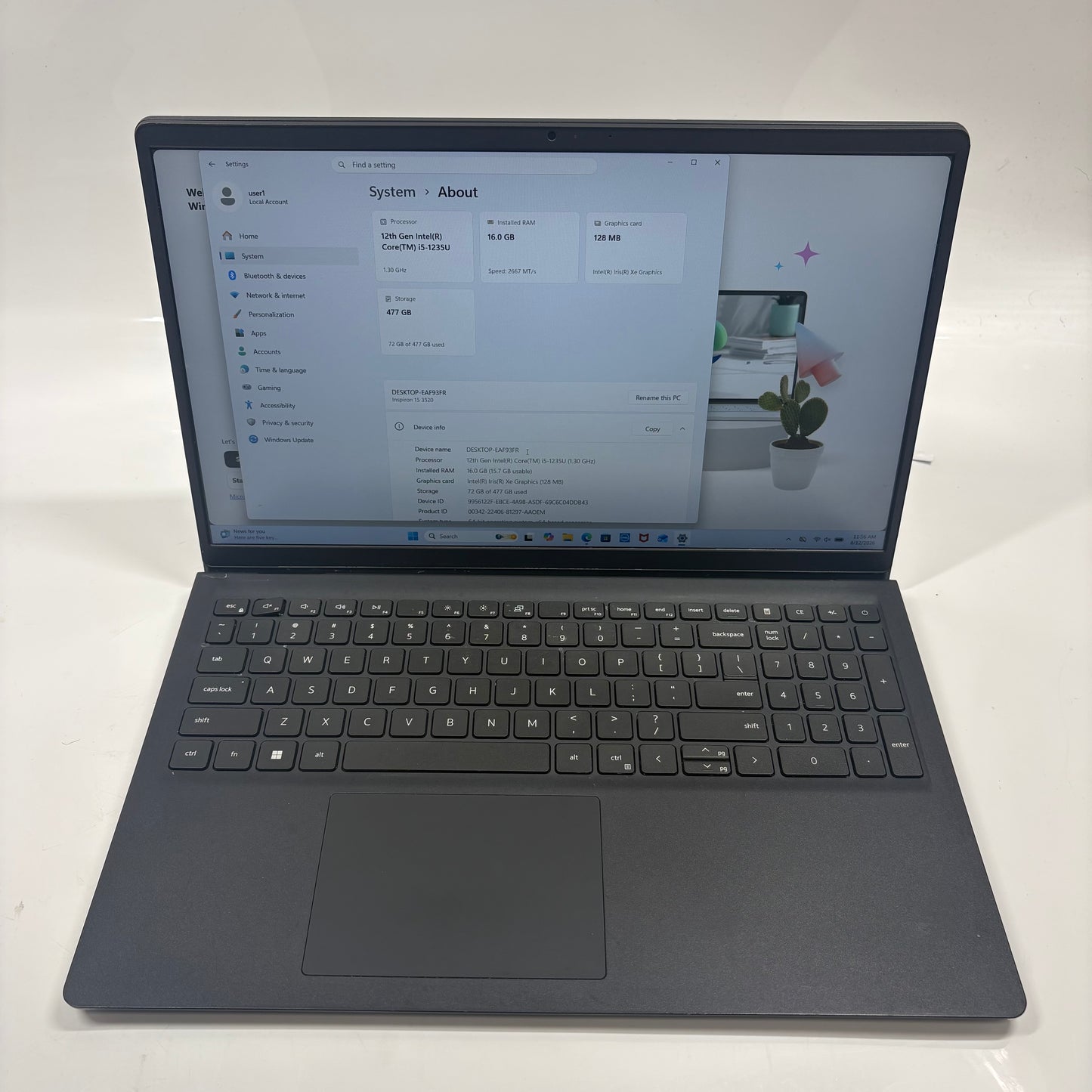 Dell Inspiron 3520 15.6" i5-1235U 1.3GHz 16GB RAM 512GB SSD