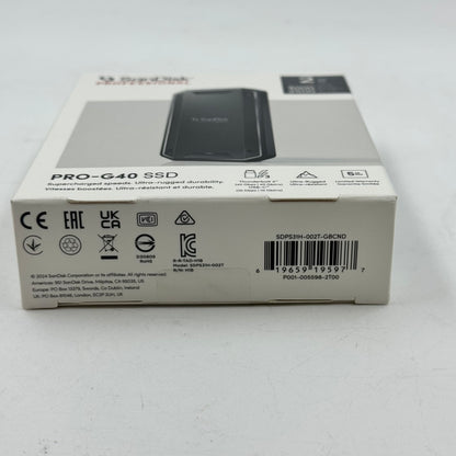 New SanDisk Portable PRO-G40 SSD 2TB USB-C to USB-C SSD SDPS31H-002T