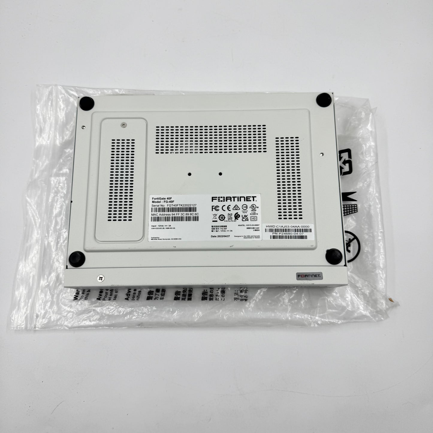 Fortintet FortiGate Network Security Firewall FG-40F