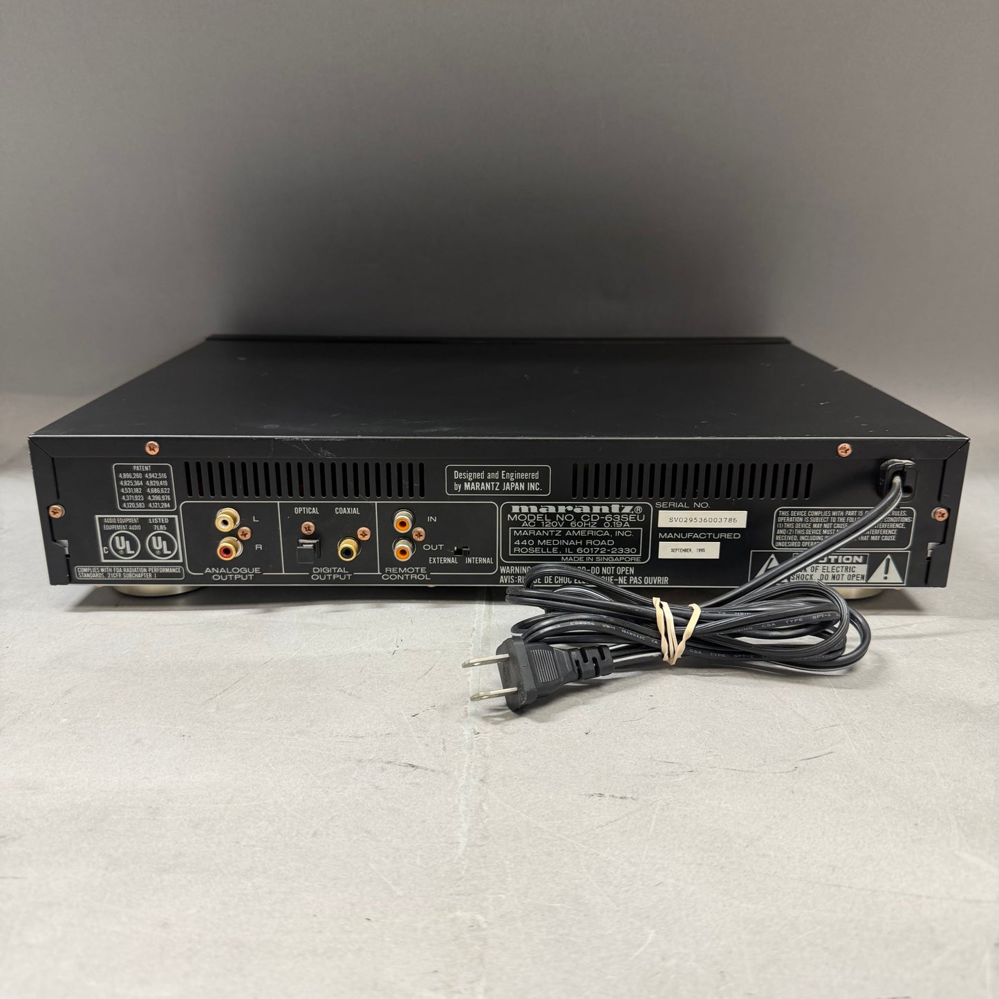 marantz Compact Disc Player Wired CD-63SE