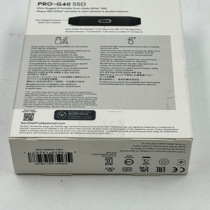 New SanDisk Portable PRO-G40 SSD 2TB USB-C to USB-C SSD SDPS31H-002T