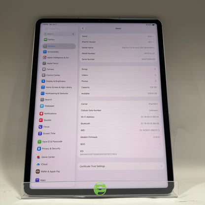 WiFi Only Apple iPad Pro 12.9" 6th Gen 128GB Space Gray MP5X3LL/A