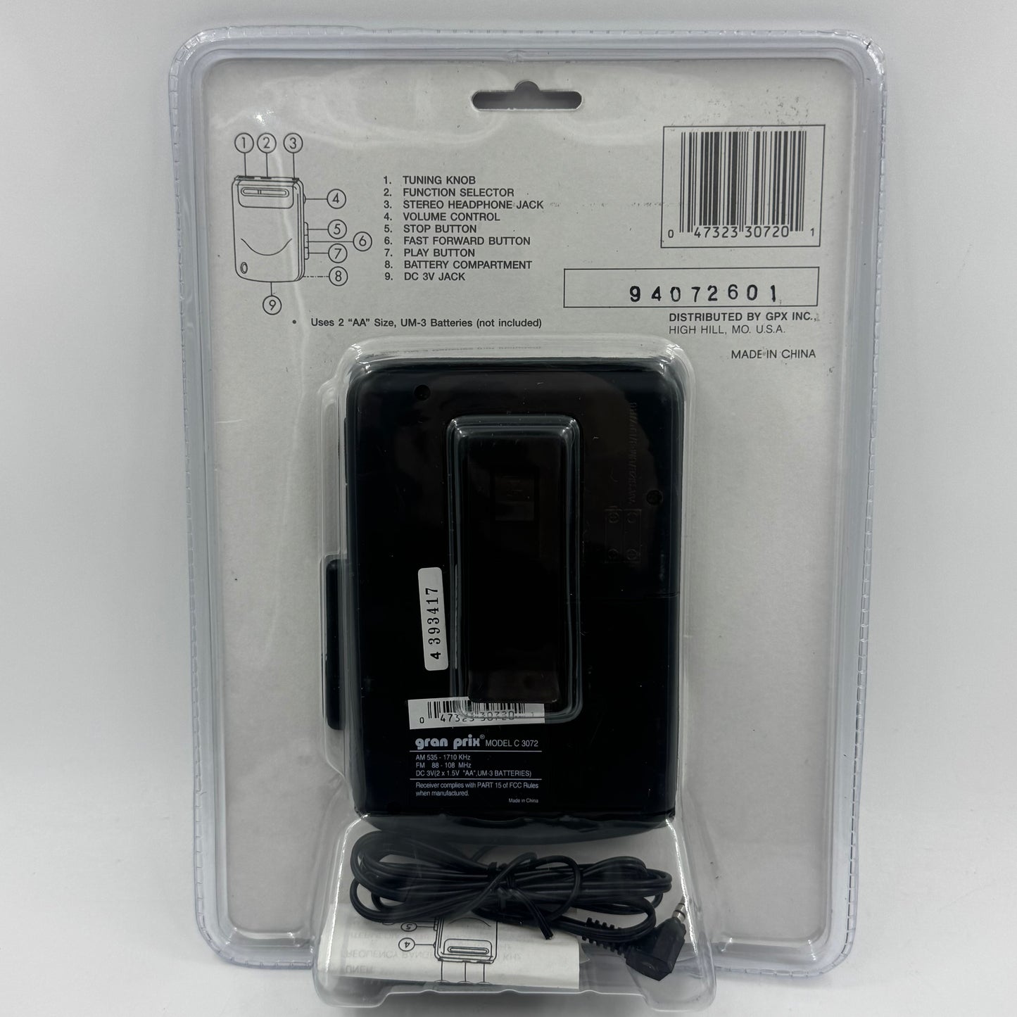 New GPX C3072 Personal Stereo 