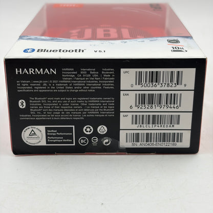 New JBL Clip 4 Portable Wireless Bluetooth Speaker Red JBLCLIP4REDAM
