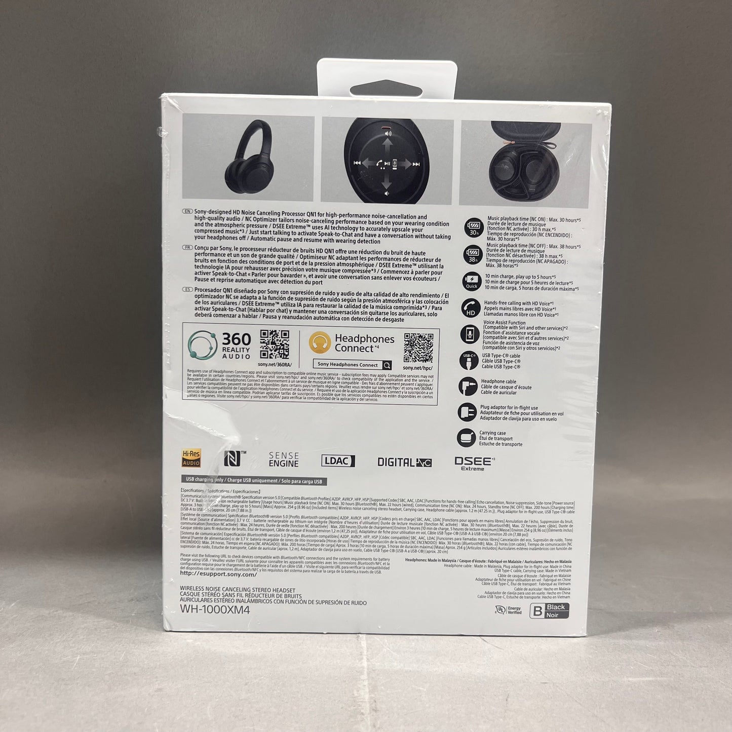 New Sony WH-1000XM4 Active Noise Cancellation Headphones  Black P-92487235-M