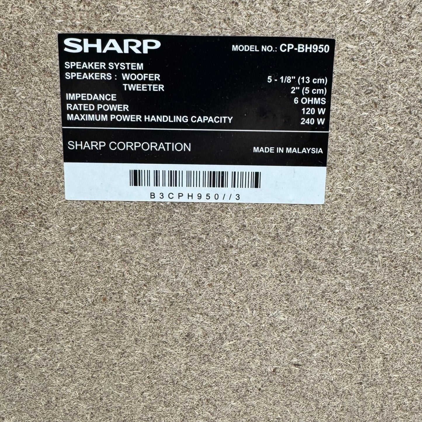 Sharp CD-BH950 Speakers
