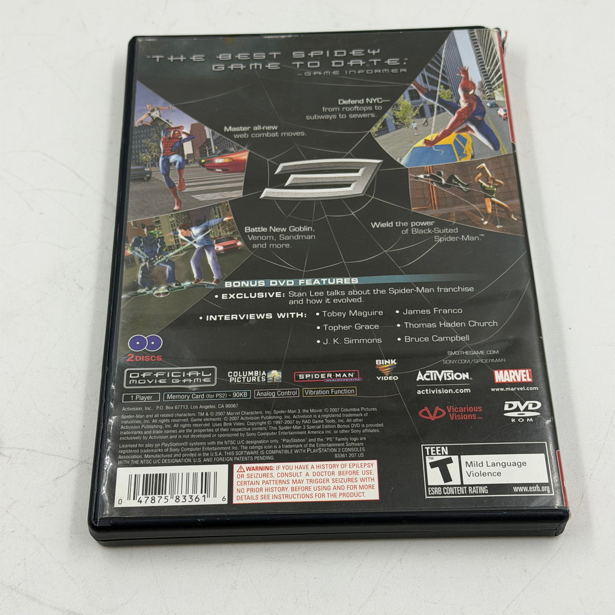 Series of 3 Spiderman Sony PlayStation 2 PS2 Games