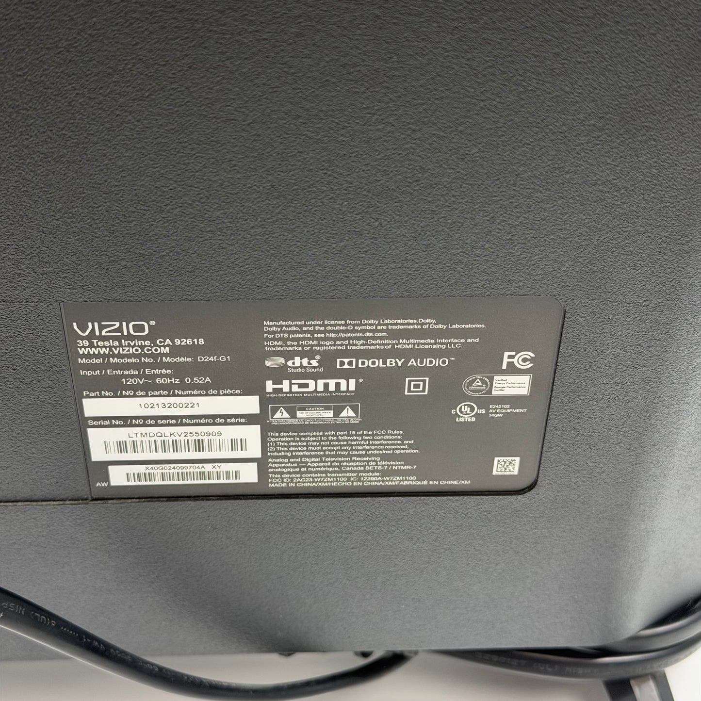 Vizio 24" D24f-G1  D Series LED 1080p Smart TV
