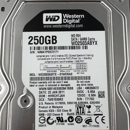 Western Digital 3.5" RE4 250GB SATA HDD WD2502ABYS-02B7A0