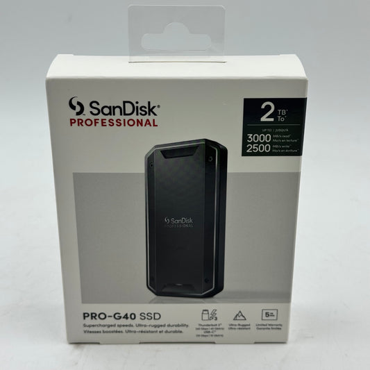 New SanDisk Portable PRO-G40 SSD 2TB USB-C to USB-C SSD SDPS31H-002T