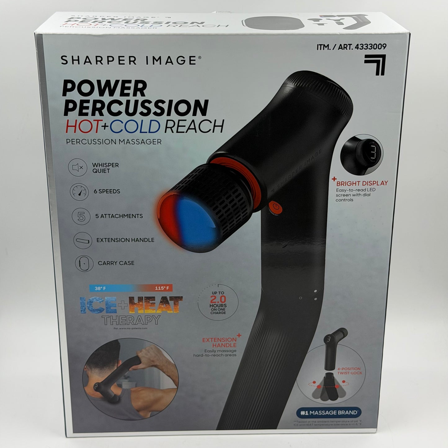 New Sharp Image  Hot+Cold Reach Percussion Massager