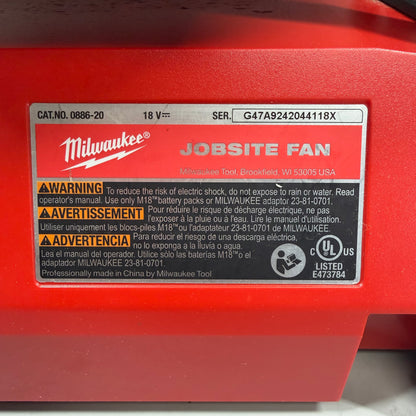Milwaukee Fan Battery 0886-20