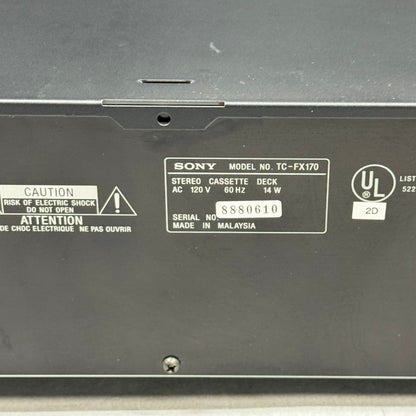 Sony TC-FX170 Cassette Deck Recorder