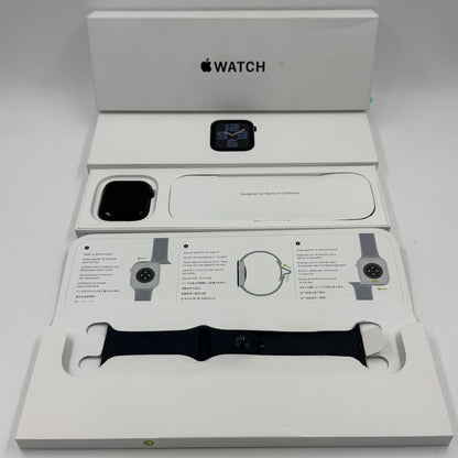 GPS Only Apple Watch SE 2nd Gen 44MM Black Aluminum Black Sport Band MXEK3LLA