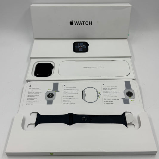 GPS Only Apple Watch SE 2nd Gen 44MM Black Aluminum Black Sport Band MXEK3LLA