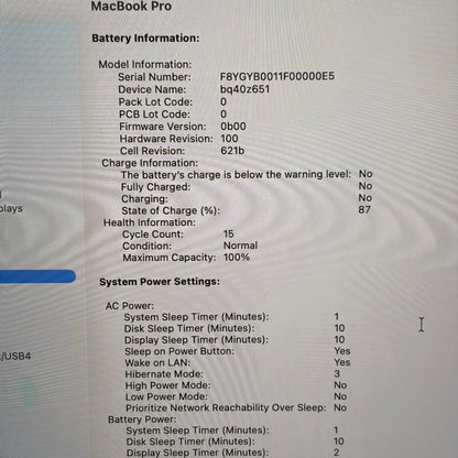 2023 Apple MacBook Pro 14" M3 Max 30C GPU 4.0GHz 36GB RAM 1TB SSD