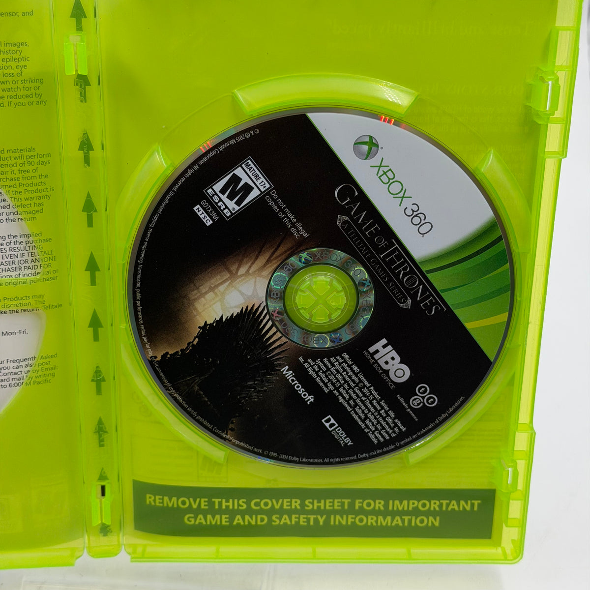 Game of Thrones A Telltale Games Series (Microsoft Xbox 360, 2014)