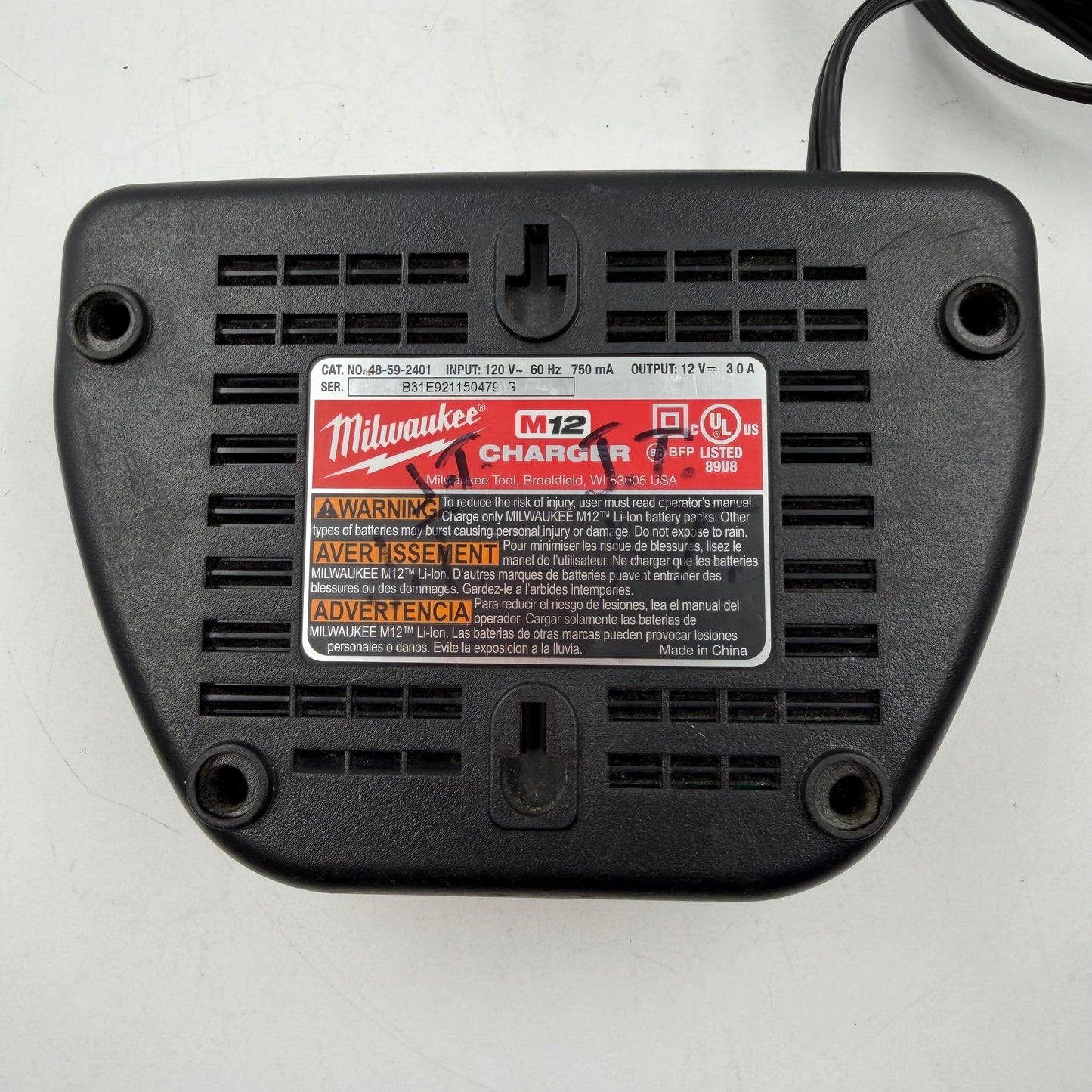 Milwaukee 48-59-2401 M12 12V Battery Charger