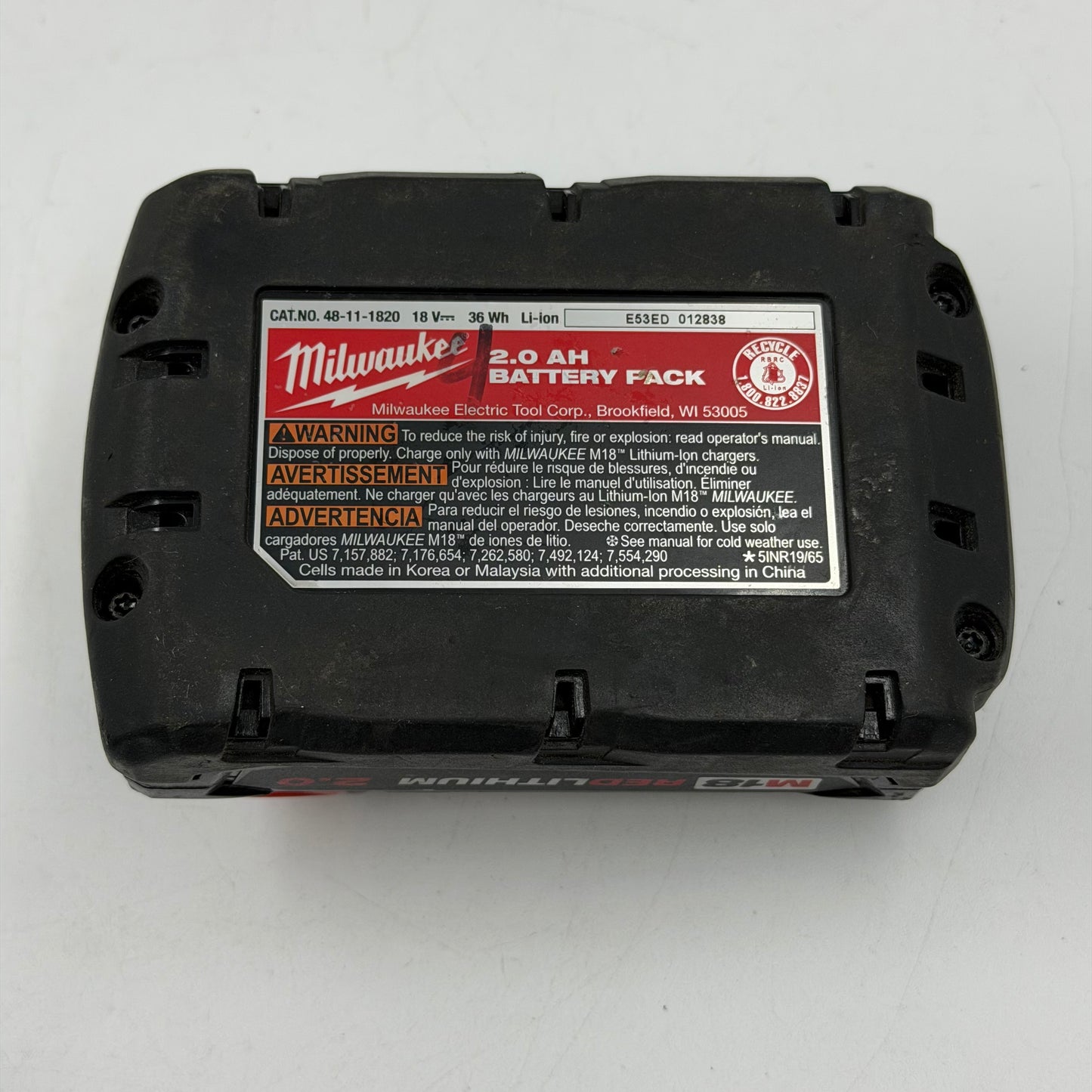 Milwaukee 48-11-1820 M18 18V Battery