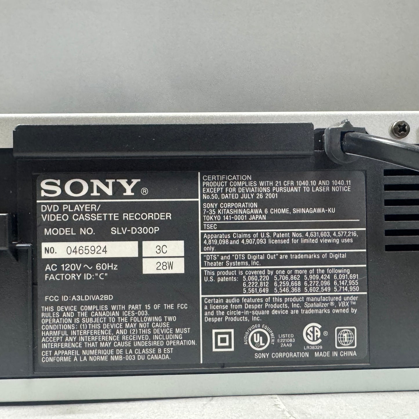Sony DVD Player SLV-D300P