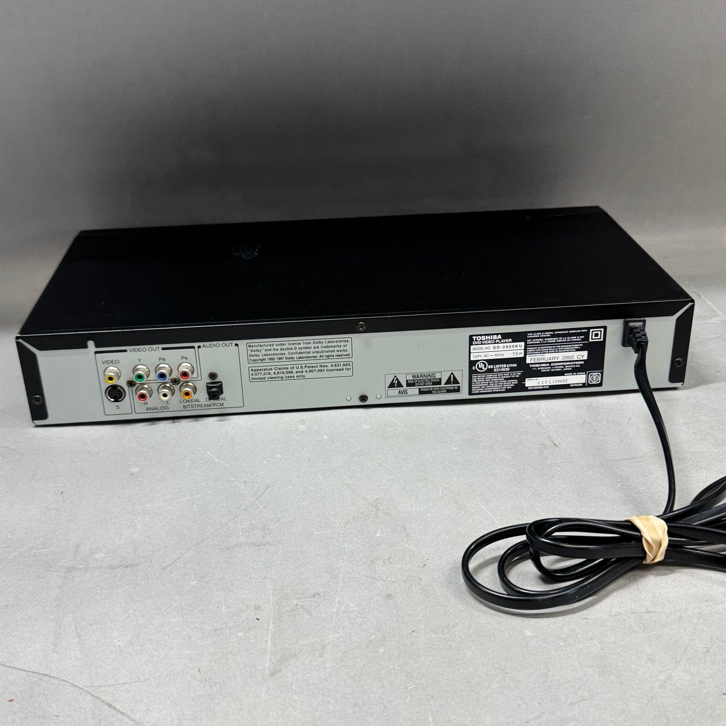 Toshiba SD-2800KU DVD Player