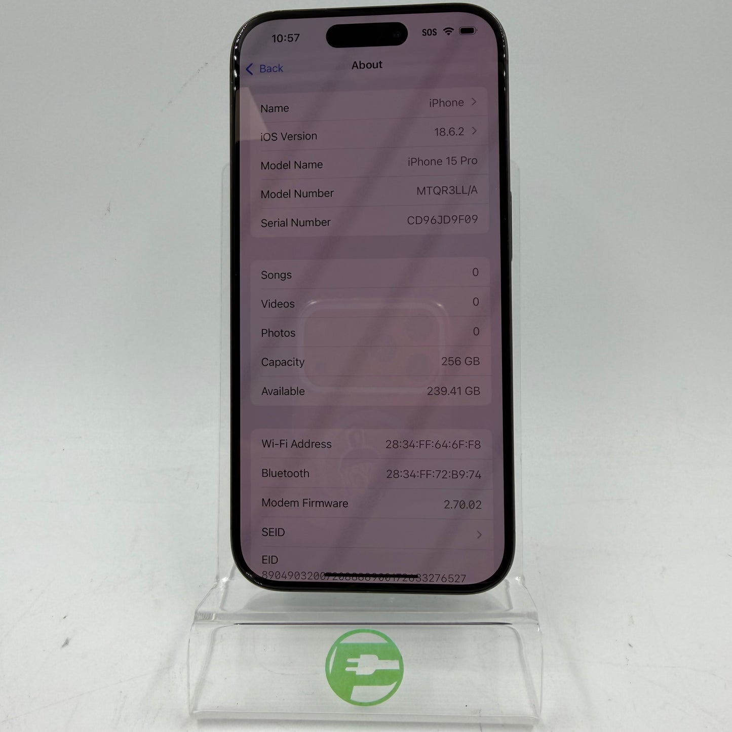 Factory Unlocked Apple iPhone 15 Pro 256GB Black Titanium MTQR3LL/A