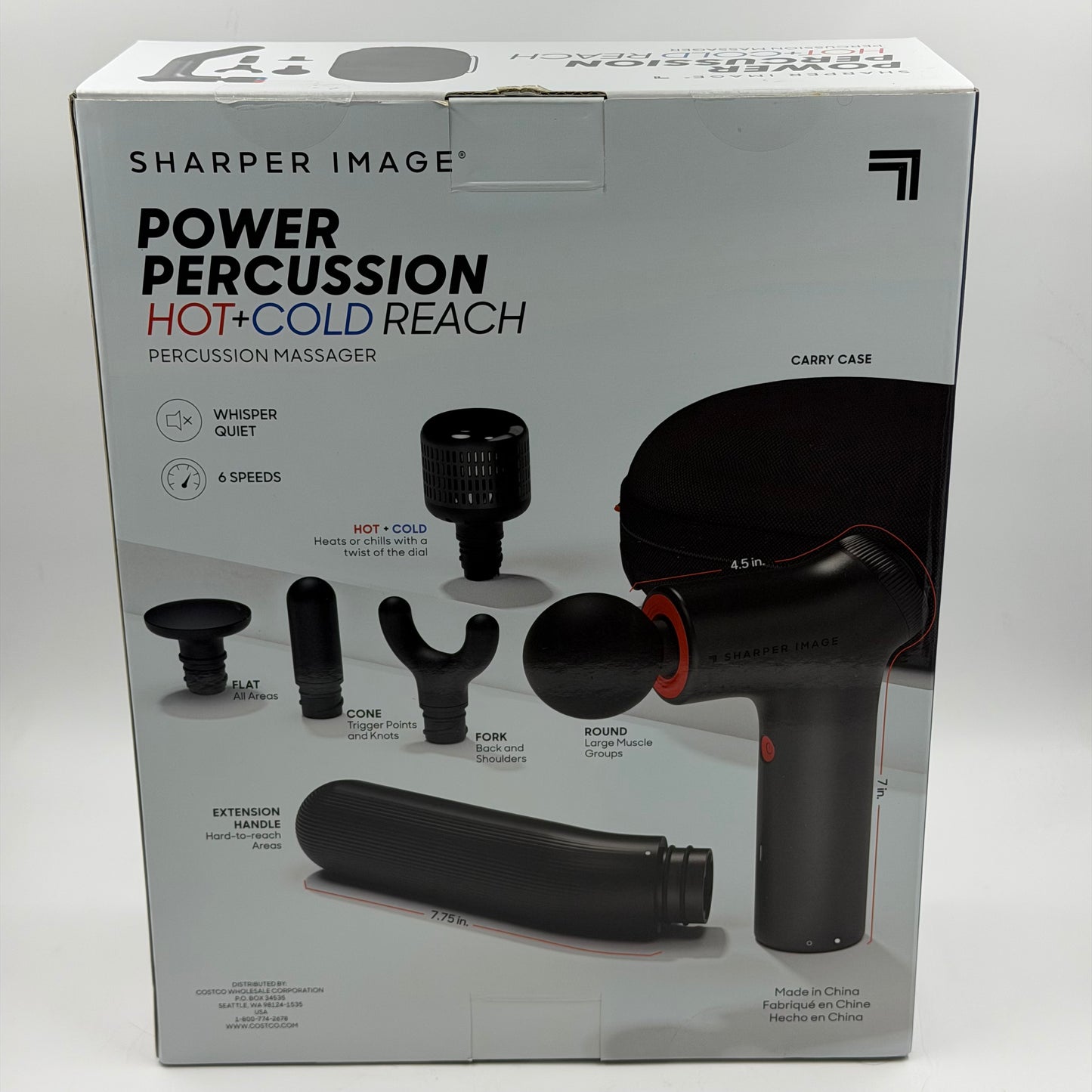 New Sharp Image  Hot+Cold Reach Percussion Massager