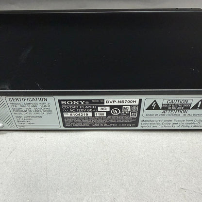 Sony CD/DVD Player Wired DVP-NS700H