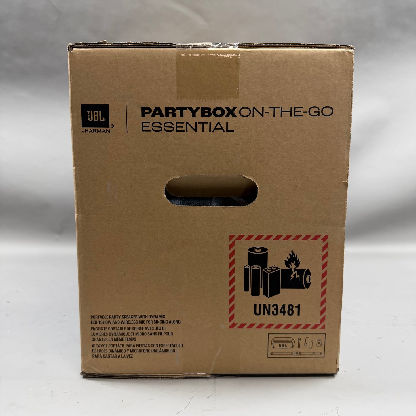 New JBL PartyBox On-The-Go Essential Portable Bluetooth Party Speaker Black 