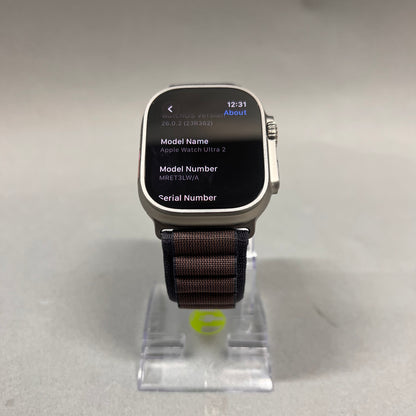 Unlocked Apple Watch Ultra 2 49MM Silver Titanium Beige Nylon Band MRET3LW/A