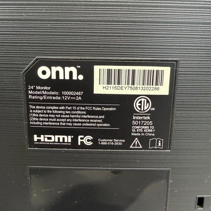 onn. 24.5" 1000002487 FHD LED 60Hz Display Monitor