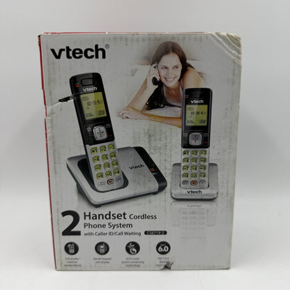 New Vtech 2 Handset Cordless Phone System Wired CS6719-2