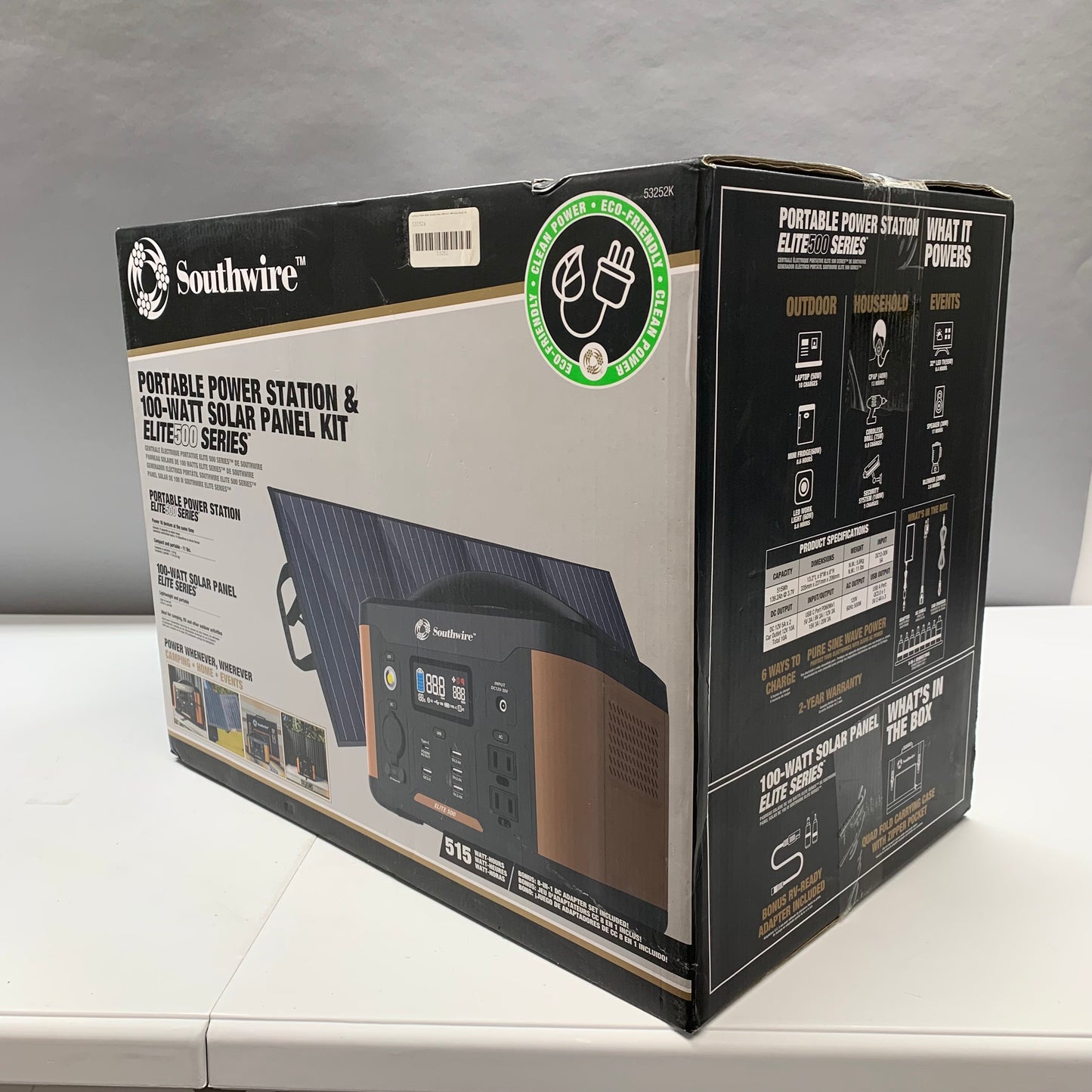 New Southwire Portable Power Station Elite 500 Series Portable Generator 53252K
