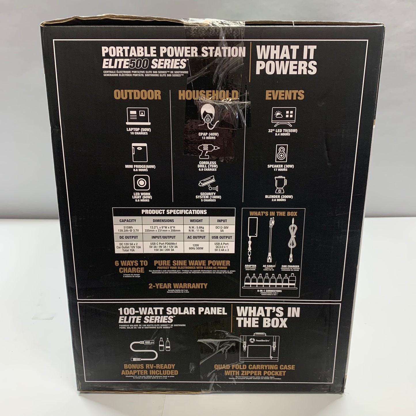 New Southwire Portable Power Station Elite 500 Series Portable Generator 53252K