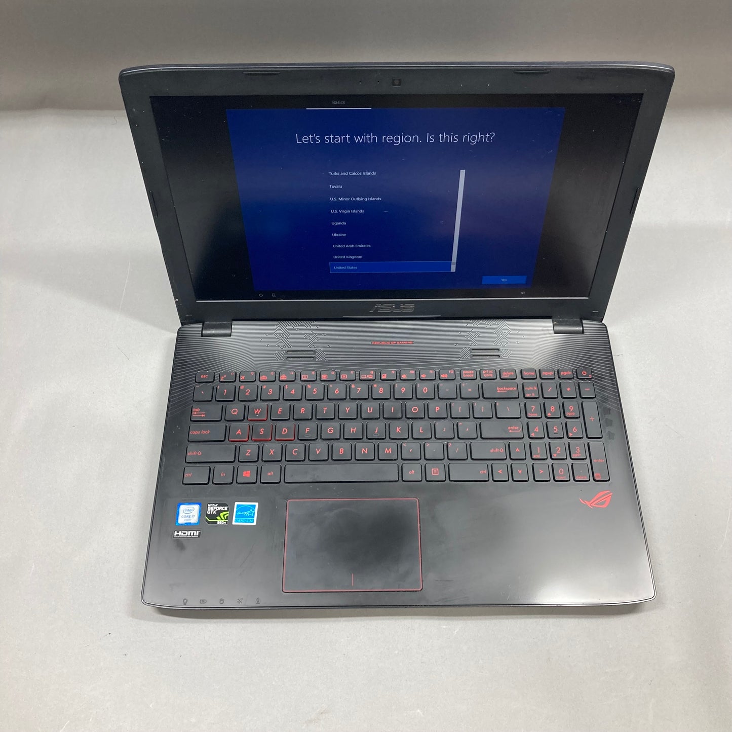 ASUS Notebook GL552V 15.6" i7-6700HQ 2.6GHz 16GB RAM 1TB HDD GeForce GTX 960M