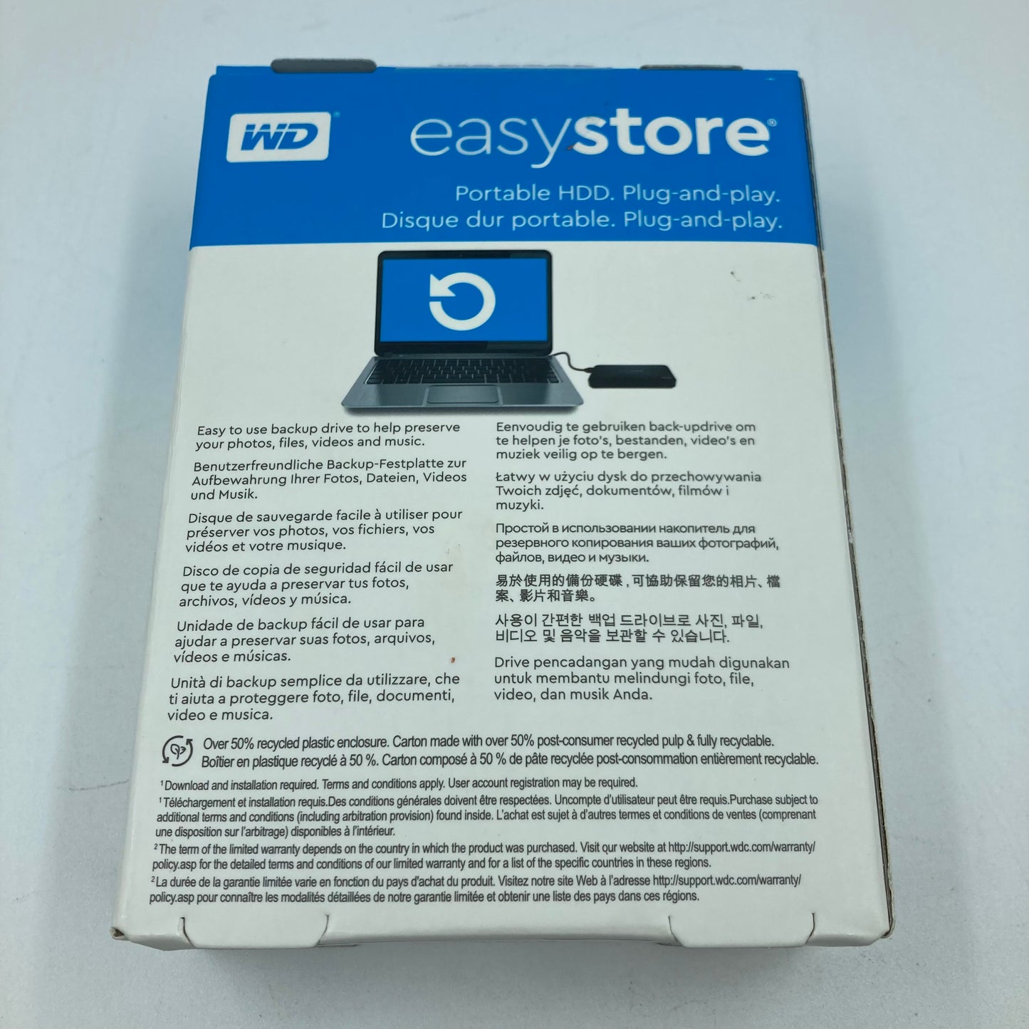New Western Digital Easy Store 1TB Portable HDD