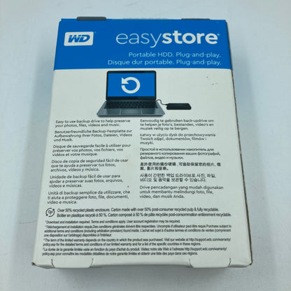 New Western Digital Easy Store 1TB Portable HDD