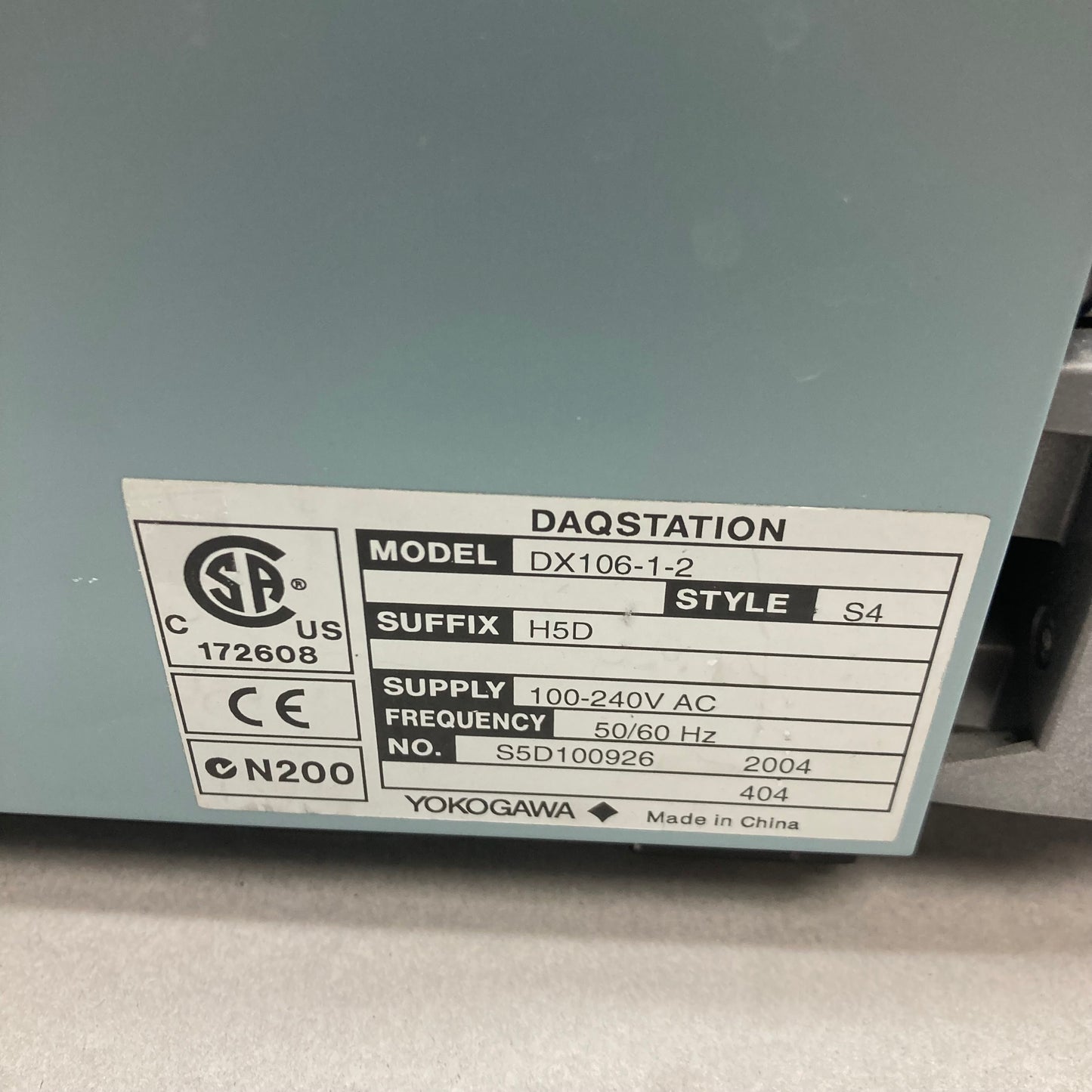 Yokogawa dX106-1-2 Chart Recorder DX106-1-2