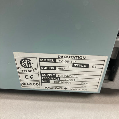 Yokogawa dX106-1-2 Chart Recorder DX106-1-2