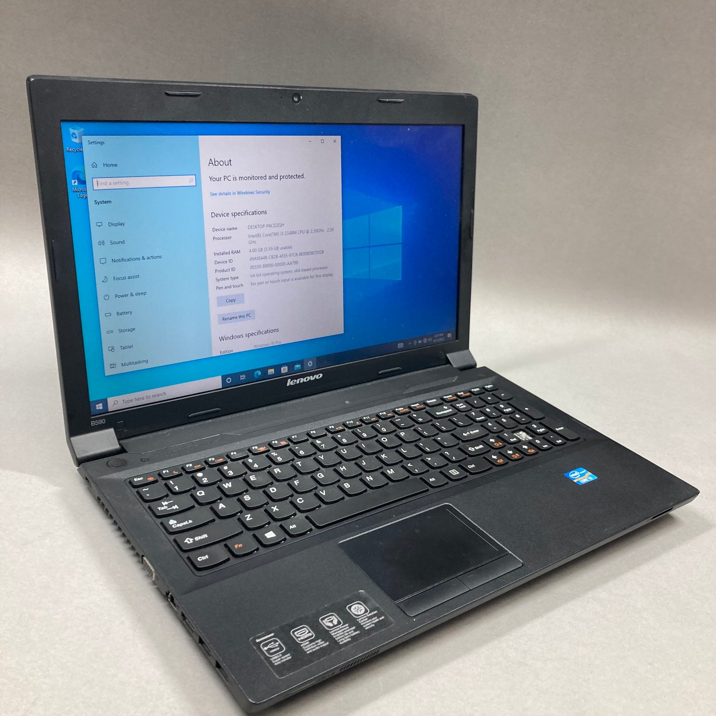 Lenovo ThinkPad B590 15.6" i3-2348M 2.3GHz 4GB RAM 256GB SSD