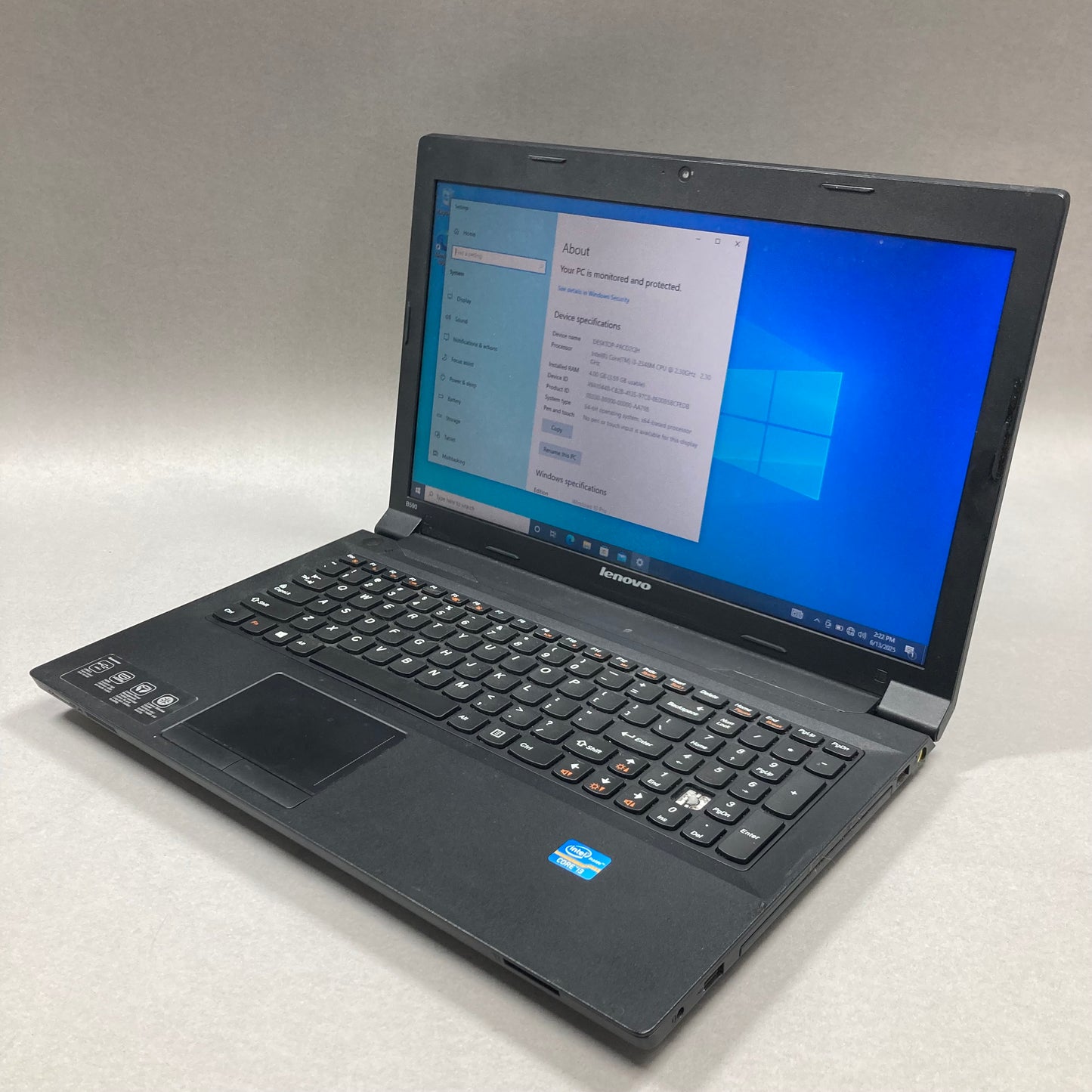 Lenovo ThinkPad B590 15.6" i3-2348M 2.3GHz 4GB RAM 256GB SSD